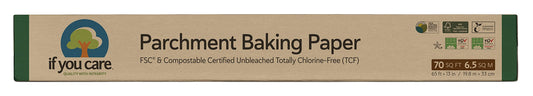 If You Care Parchment Baking Paper Sheets,Roll 70 Sq Ft Roll, Unbleached, Chlorine Free, Greaseproof, Silicone Coated, Standard Size (Fits 13 Inch Pans)