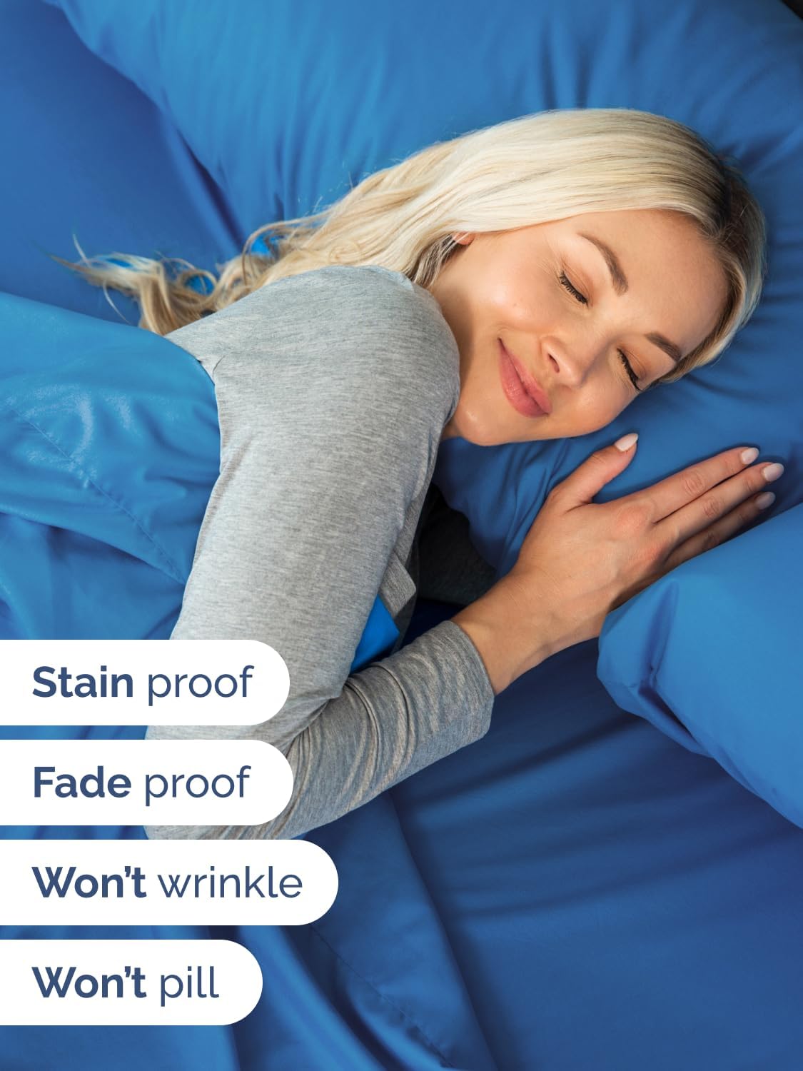 Skiennix Extra Deep Queen Sheet Set - 6 Piece Cooling & Breathable Bedding - Soft, Wrinkle-Free Royal Blue