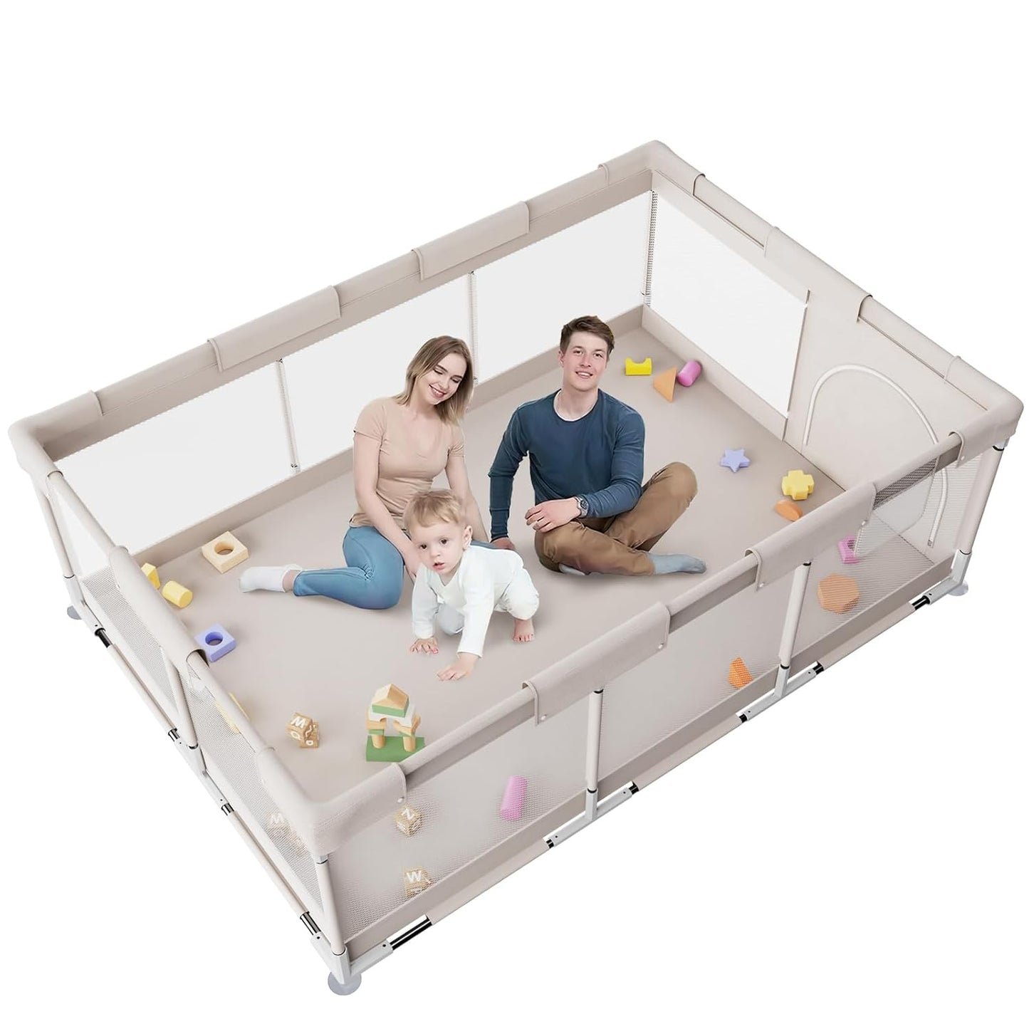 ZEEBABA Baby Playpen - Spacious 71x47 Inch Playpen for Babies & Toddlers | Ideal for Apartments