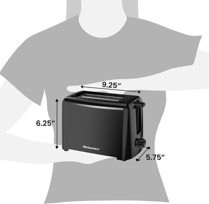 Elite Gourmet Cool Touch Toaster - 6 Temperature Settings & Extra Wide 1.25" Slots - Black