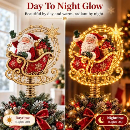 Lighted Christmas Tree Topper with Nutcracker Design - Festive Holiday Decor