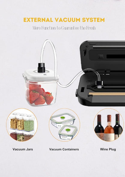 MEGAWISE Vacuum Sealer Machine 2025 - Powerful One-Touch Design | Seals in 10-20 Seconds | Includes 10 Bags & Cutter