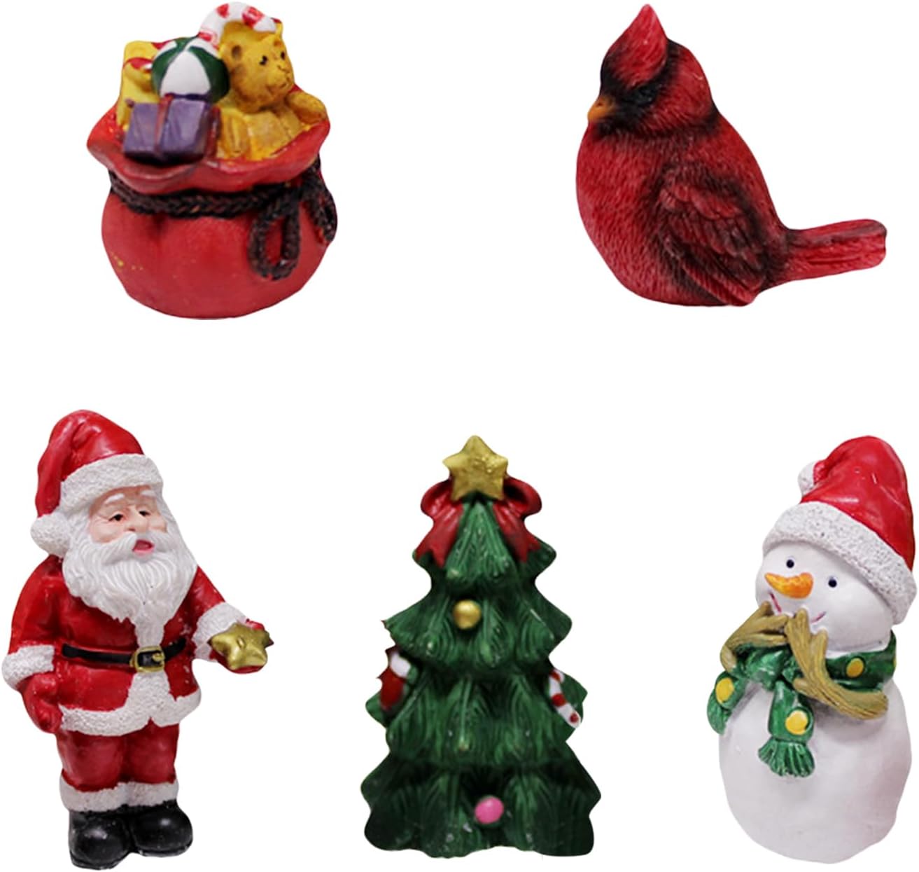 Skiennix Christmas Miniature Figurines - Small Resin Santa Claus Ornaments for Holiday Decor | Perfect for Winter Celebrations