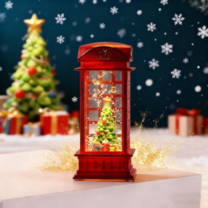 Lighted Christmas Snow Globe Water Lantern - Swirling Glitter Decoration for Home & Party | Battery Operated