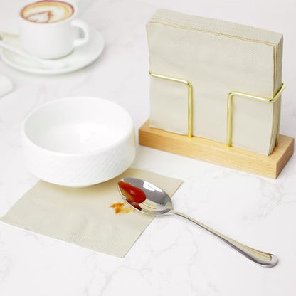 JINVOGREEN 500 Count Bamboo Cocktail Napkins Disposable 2-Ply 5.3 x 5.3 Inch Folded, Eco friendly Compostable Beverage Paper Napkins Bulk for Bars, Lunch, Parties, Restaurant and Everyday Use