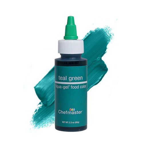 Chefmaster Teal Green Liqua-Gel® Food Coloring - Vibrant, Fade-Resistant Dye for Icing & Fondant | 2.3 oz