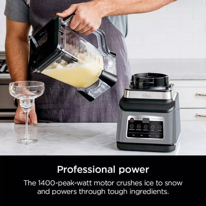 Ninja R-BN803TGT Professional Plus Kitchen Blender System & 8-Cup Food Processor - Black, Auto-iQ