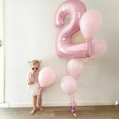 Pastel Pink Number 0 Balloon - Large Foil 40" Helium Balloon for Girls' Birthday & Graduation Celebrations