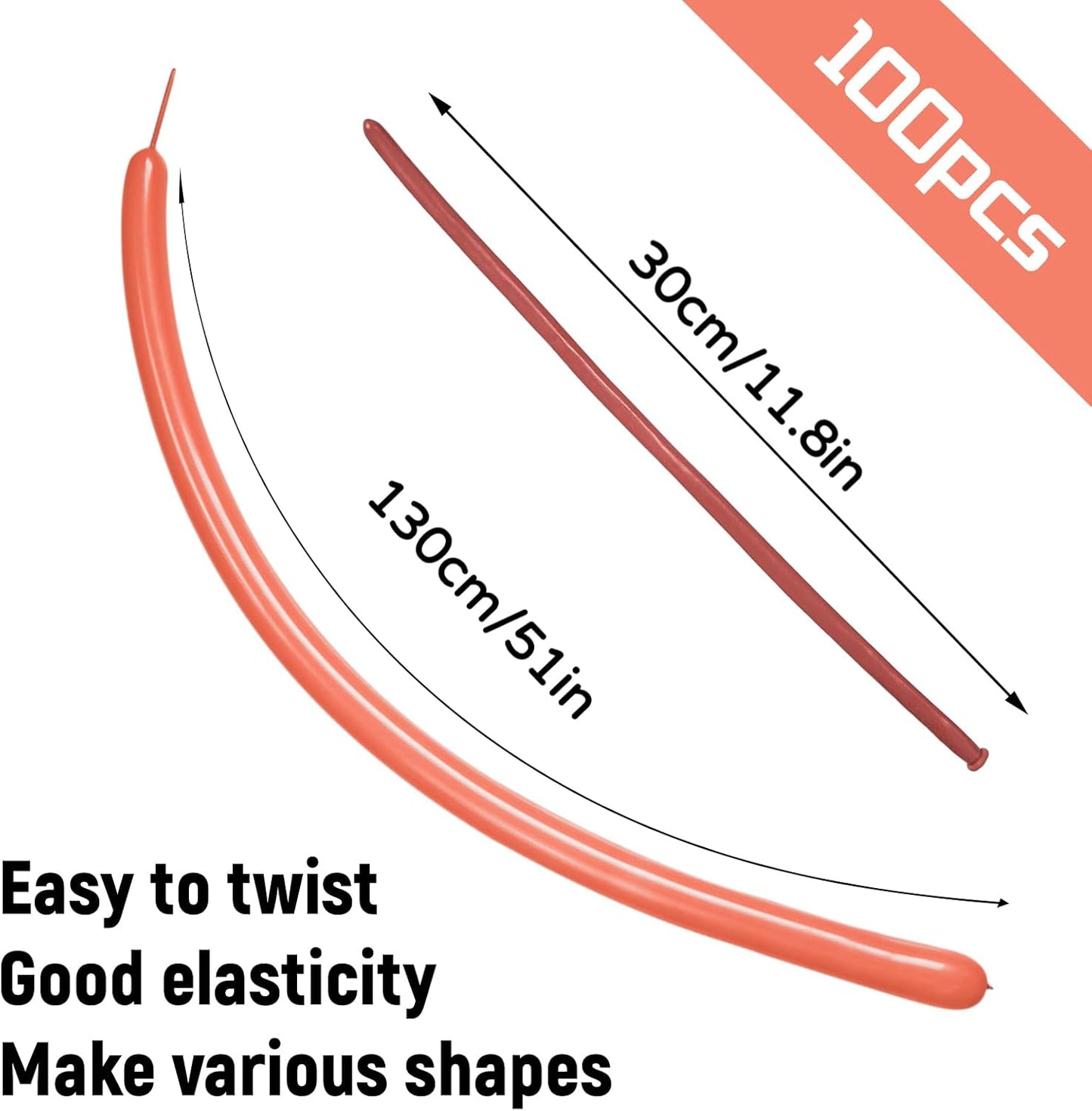 Regine Switzerland 100Pcs Thickening Latex Bean Paste Balloons - Long Twisting Balloons for Halloween & Birthdays