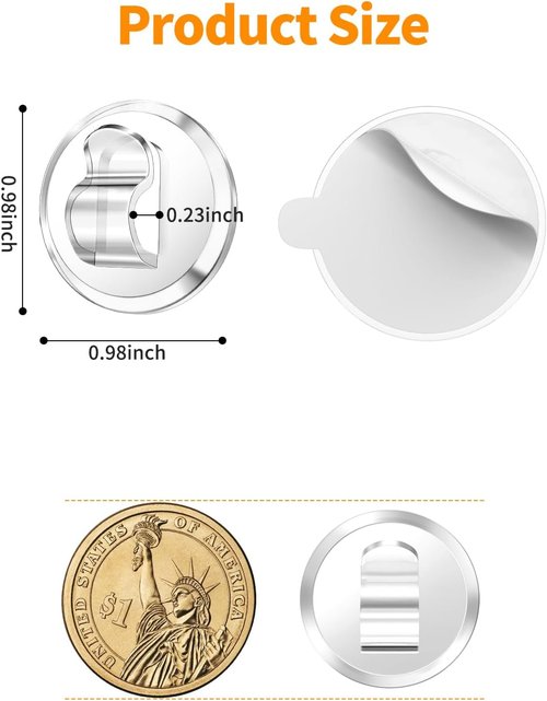 Ispneay 50 Clear Mini Light Clips - Adhesive Hooks for Damage-Free Indoor Fairy Light Hanging