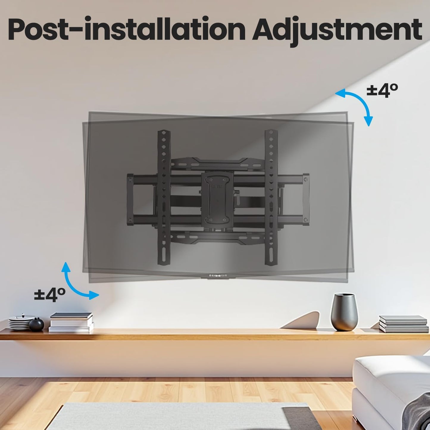USX STAR Full Motion TV Wall Mount Bracket - Fits 37-90 Inch TVs, Swivel & Tilt, Max VESA 600x400mm, Holds 132lbs