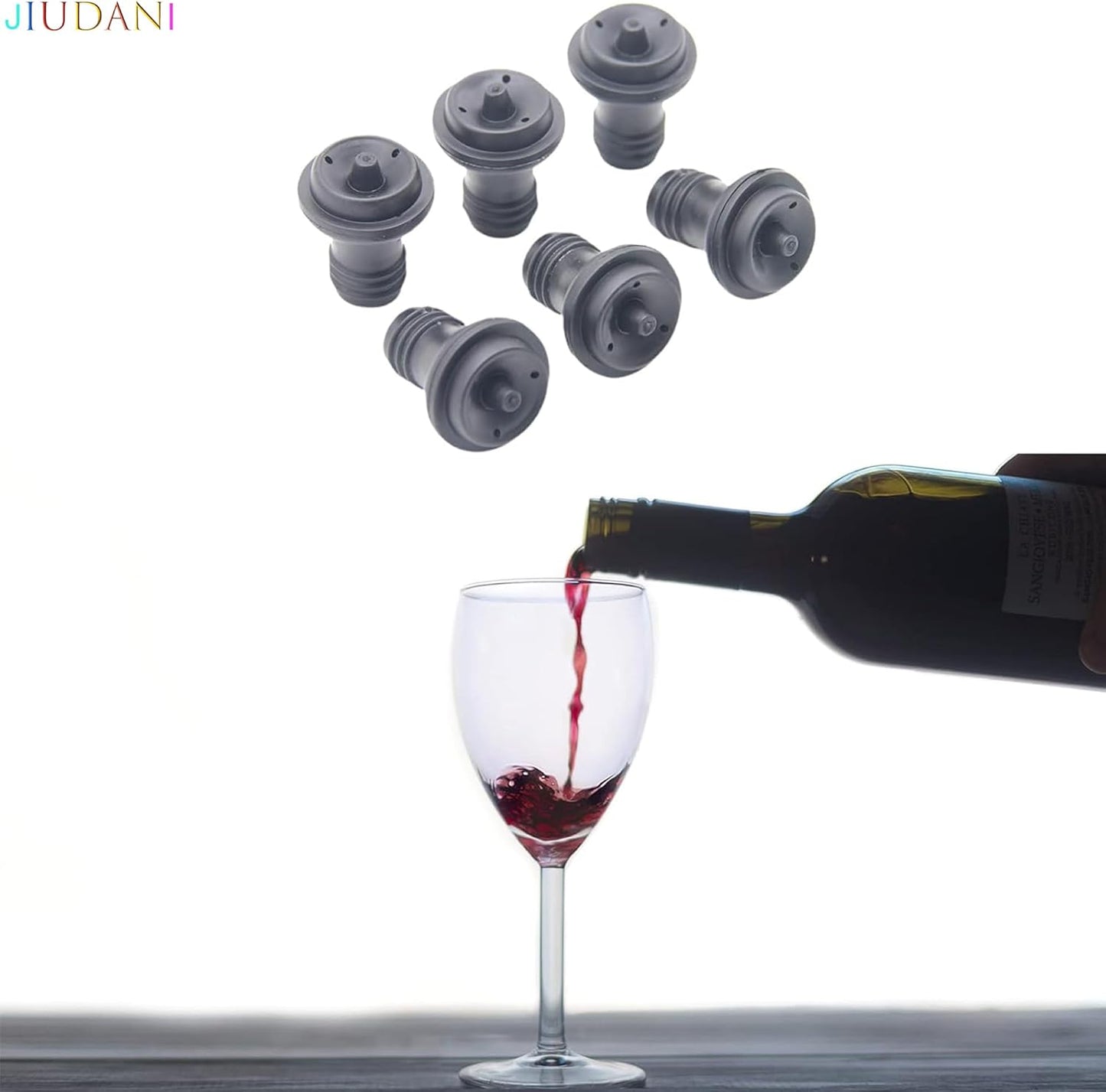 Wine Saver Vacuum Stoppers Pack of 6 Rubber Wine Stoppers, for Wine Saver Vacuum Pump Preserver, Bottle Rubber Corks to Preserve Wine Flavor Best Wine Air Vacuum Stoppers To Keep Wine Fresh