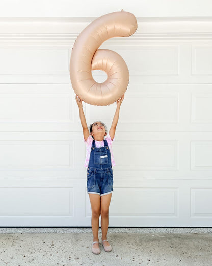 Balloon 7 - Light Brown 40 Inch Number Balloon | Beige Birthday Decoration for Kids & Adults