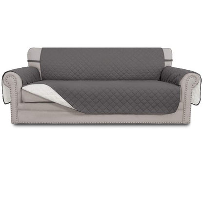 Easy-Going 4 Seater Sofa Slipcover Reversible Sofa Cover Water Resistant Couch Cover with Foam Sticks Elastic Straps Furniture Protector for Pets Children Dog Cat (XX-Large, Gray/Ivory)