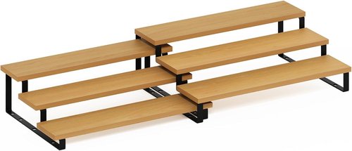 Furinno RAVEL Kitchen Countertop Organizer - 3-Tier Expandable Spice Rack Set of 2 | Beech Finish