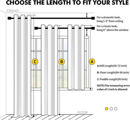MIULEE Yellow Blackout Curtains - Bedroom Window Treatment Curtains Thermal Insulated Room Darkening Drapes for Living Room Kitchen Grommet Light Blocking Drapery, 40 x 45 Inches Long, 2 Panels