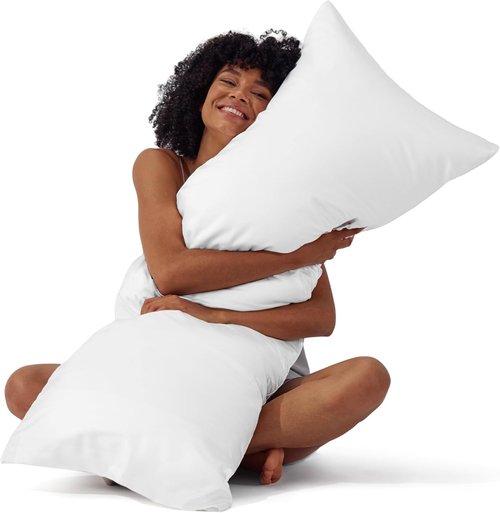 Bedsure Satin Body Pillowcase - Luxurious Silk-Like White Cover with Cooling Effect, 20x54 Inches