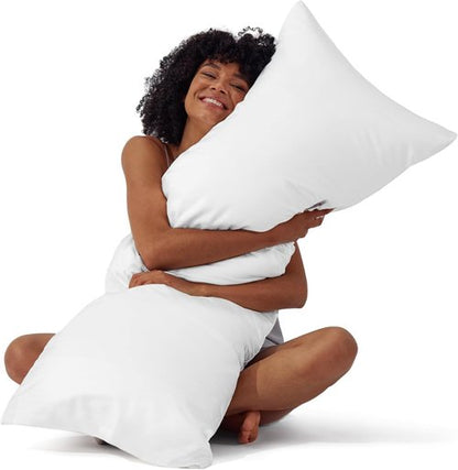 Bedsure Satin Body Pillowcase - Luxurious Silk-Like White Cover with Cooling Effect, 20x54 Inches