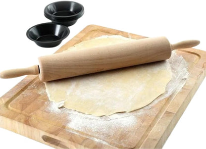 TrueCraftware Wooden Rolling Pin - 18" Length, 3-1/4" Diameter for Fondant, Pie Crust & Cookie Dough
