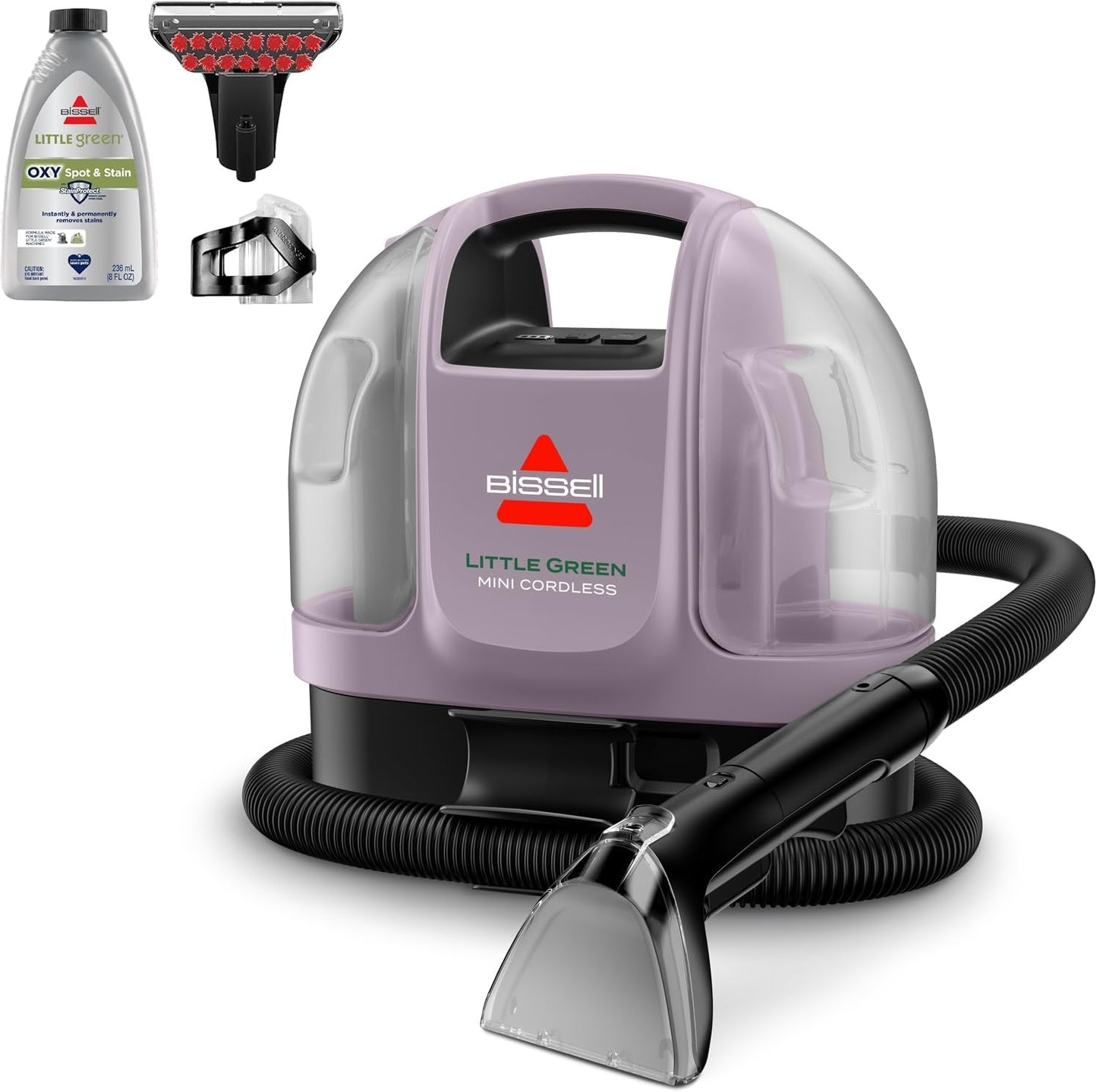 BISSELL Little Green Mini Portable Carpet Cleaner - Cordless Auto Detailer with HydroRinse Tool | Dusk Pink