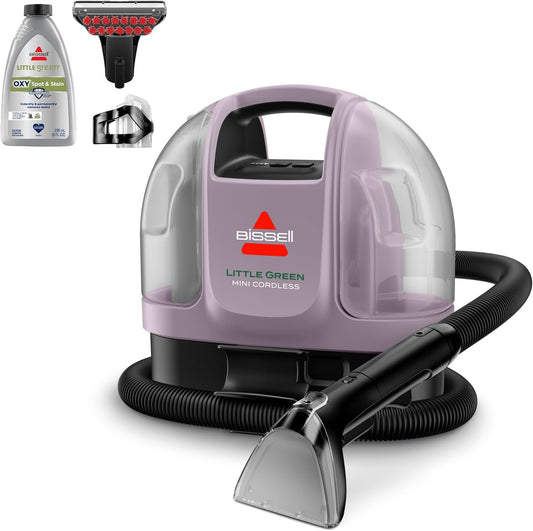 BISSELL Little Green Mini Portable Carpet Cleaner - Cordless Auto Detailer with HydroRinse Tool | Dusk Pink