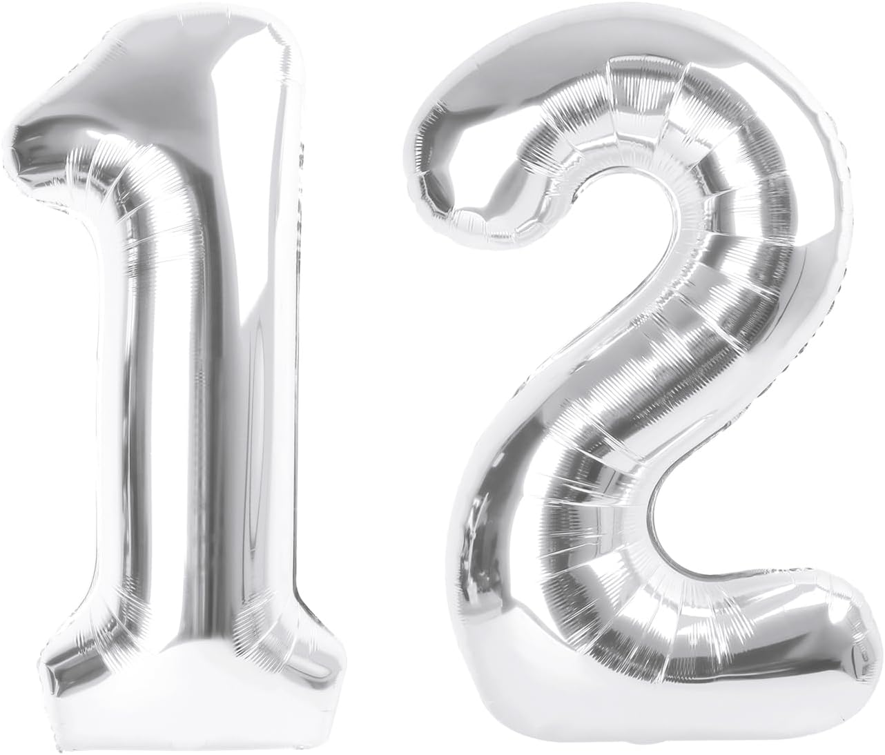 Silver 40-Inch Number 12 Balloon by [Brand Name] - Large Mylar Birthday Decoration for 12th & 21st Celebrations