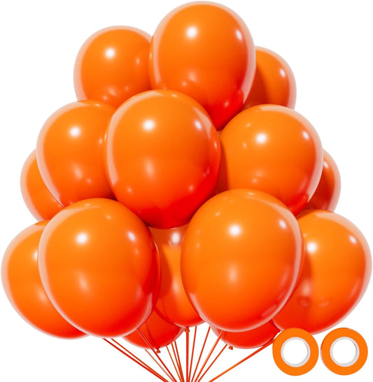Orange Latex Balloons by [Brand Name] - 110pcs 12-Inch for Birthday Parties & Baby Showers