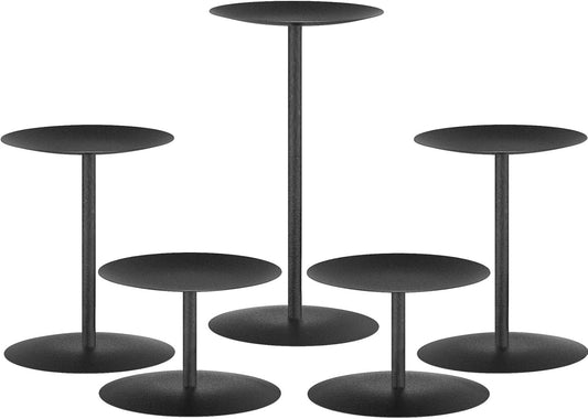 Smtyle Candle Holders - Matte Black Pillar Candle Holders for Elegant Indoor Christmas Decor