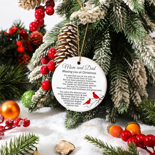 Memorial Cardinal Christmas Ornament Gift for Mom and Dad