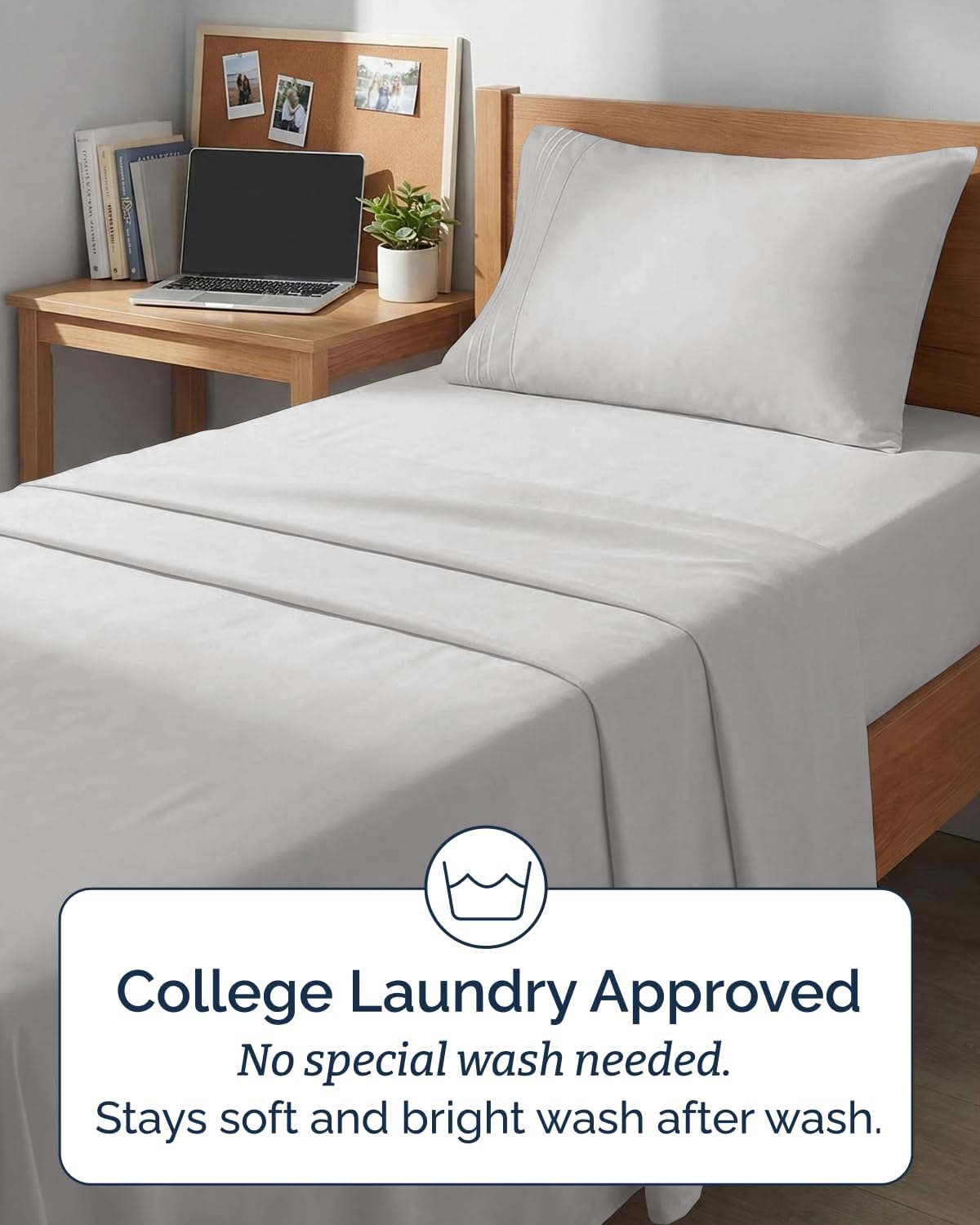 Comfy Twin XL Sheet Set by [Brand Name] - 3 Piece Cooling Bedding | Soft, Breathable & Wrinkle-Free - French Grey