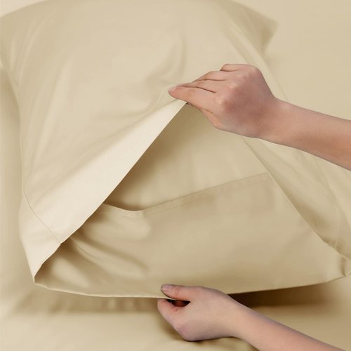 Bedsure Cooling Twin Sheets - Breathable Rayon from Bamboo, Deep Pocket Up to 16 Inches, Soft & Silky Alabaster Gleam