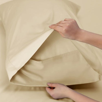 Bedsure Cooling Twin Sheets - Breathable Rayon from Bamboo, Deep Pocket Up to 16 Inches, Soft & Silky Alabaster Gleam