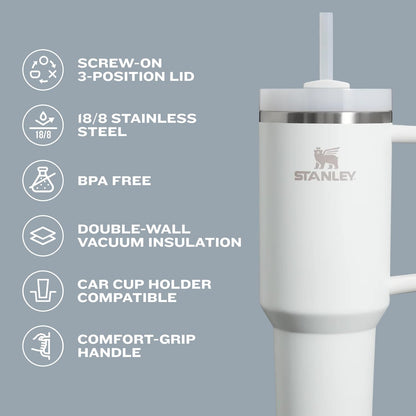 STANLEY Quencher H2.0 Tumbler - 30 Oz Insulated Stainless Steel Cup with Handle & Straw | Toasted Almond