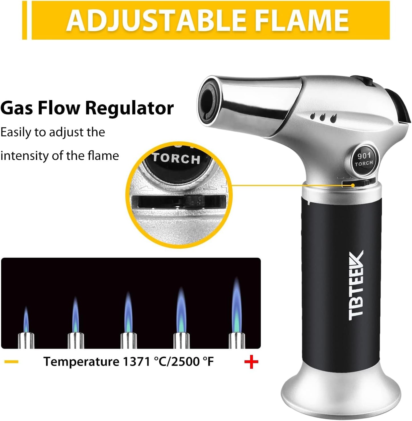TBTEEK Cooking Torch - Butane Fuel Included for BBQ, Baking, and Soldering | Versatile Kitchen Lighter