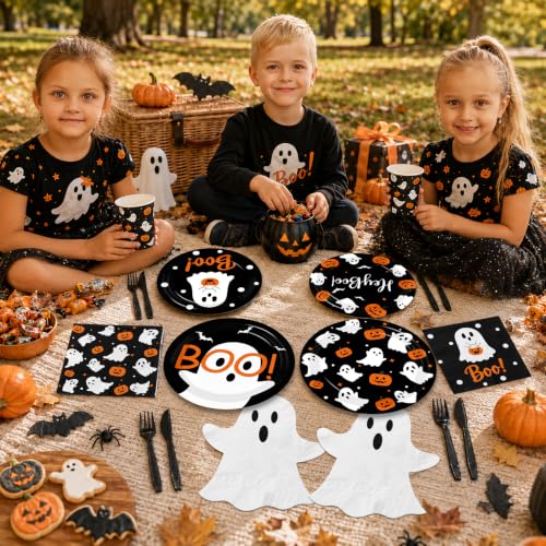 Halloween Party Supplies Kit for 24 Guests - Ghost & Pumpkin Theme