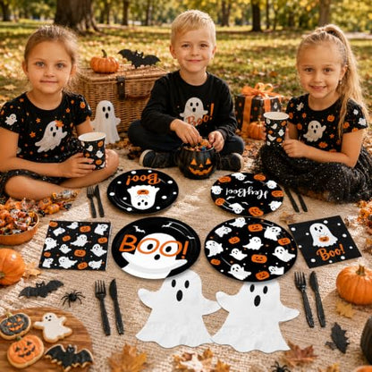 Halloween Party Supplies Kit for 24 Guests - Ghost & Pumpkin Theme