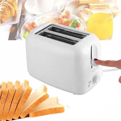 Skiennix Retro 2-Slice Stainless Steel Toaster - 6 Functions, Removable Crumb Tray, White