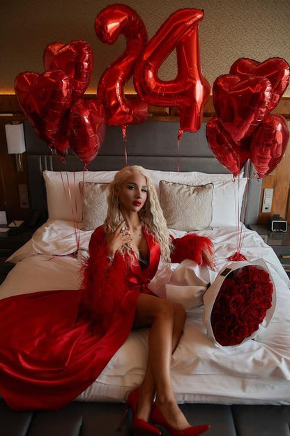Red Number 17 Balloon - 40 Inch Birthday Decoration for 17th Party | Ideal for Girls & Boys