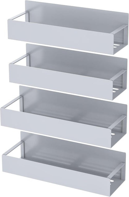 HuggieGems Magnetic Spice Storage Rack - 4 Pack Gray Organizer for Refrigerator & Oven