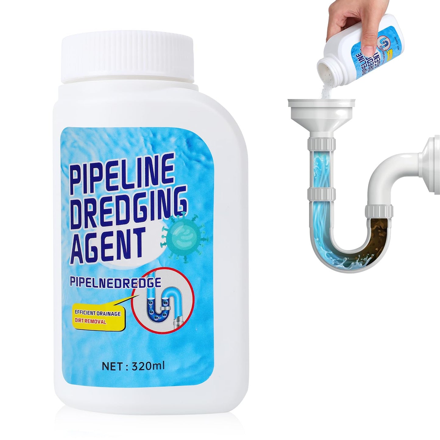 Powerful Pipe Dredging Agent,Pipeline Dredging Agent,Powerful Quick Cleaning Drain,Kitchen Sink Drains and Pipe Cleaner,for Kitchen Bathroom Toilet (1Pc)