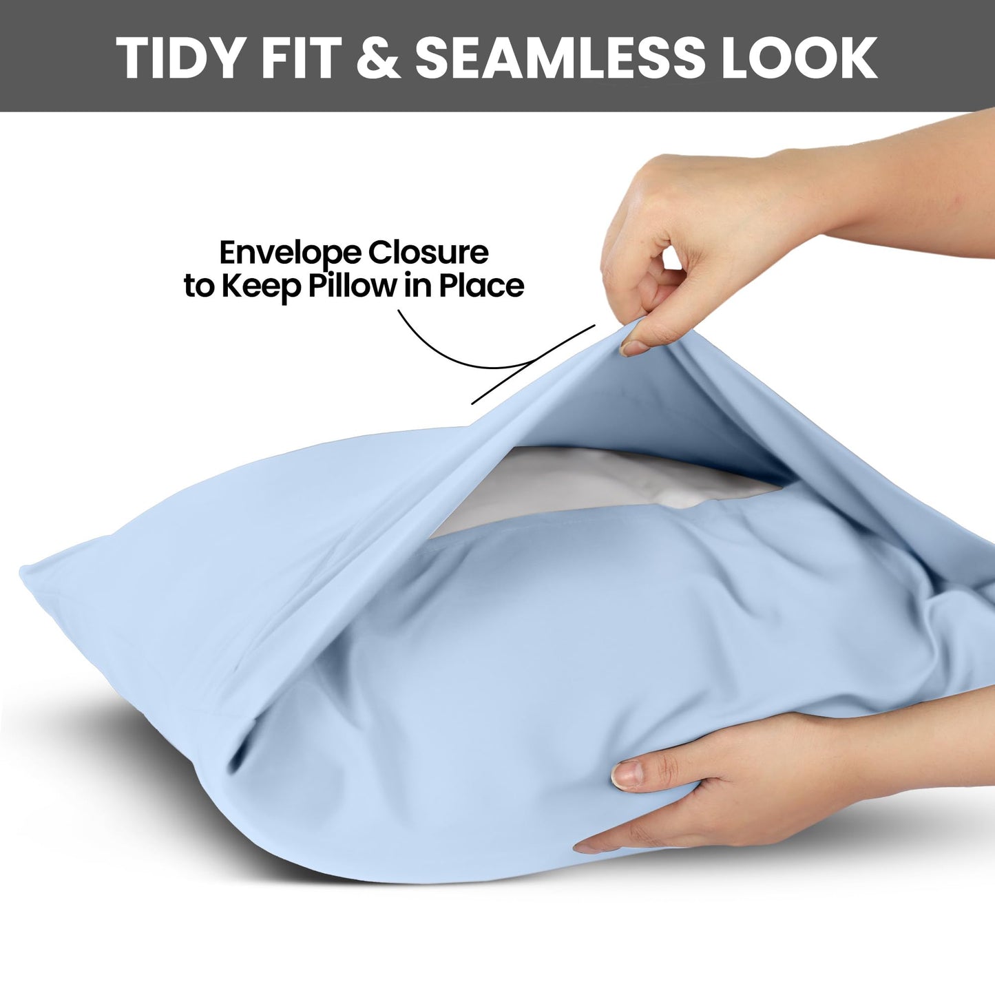 Utopia Bedding Pillow Cases Standard Size 2-Pack – Soft Brushed Microfiber – Envelope Closure – Perfect for Hospitals, Hotels, Guest Rooms – Oeko-TEX Certified, 20x26 Inches (Ice Blue)
