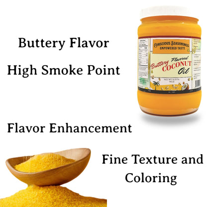 Ultimate Popcorn Seasoning Kit | Buttery Coconut Oil 32oz, Seasoning Salt 35oz & Steel Shaker 10oz