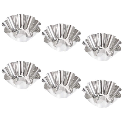 DOITOOL 6pcs Flower Tart Pans Tart Mold Stainless Steel Tart Pans Non-stick Tart Pans Tart Muffin Cup