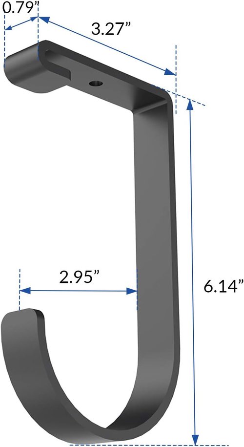 FLEXIMOUNTS Storage Flat Hooks - 4 Pack Garage Ceiling Rack Accessories | Max 50lbs Capacity, Black
