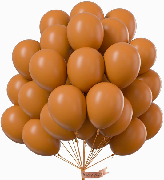 PartyWoo Tan Balloons - 12 Inch Boho Neutral Light Brown Latex Balloons for Graduation & Baby Showers