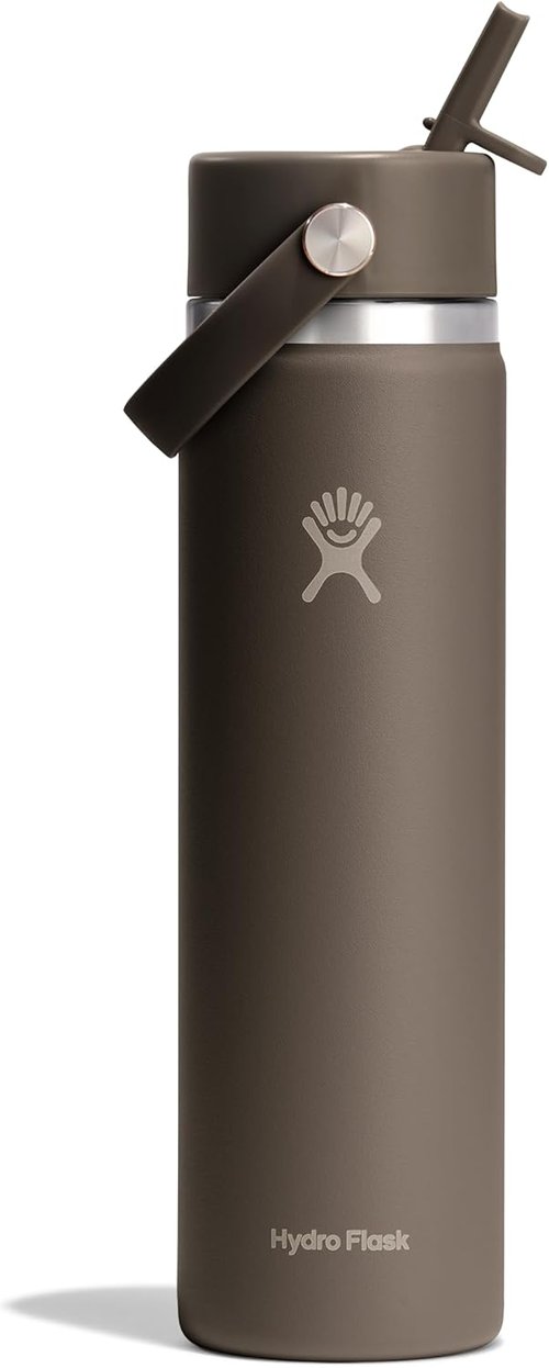 Hydro Flask Water Bottle - Insulated Stainless Steel with Wide Mouth Flex Straw Lid | 24 Oz Sandpiper