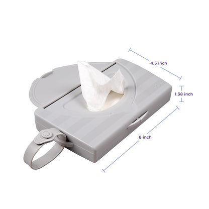 Ubbi Portable Baby Wipes Dispenser - Travel-Friendly Container for Diaper Bags | Reusable Gray Holder