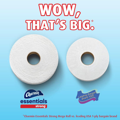 Charmin Essentials Strong Toilet Paper - 9 Mega Rolls for Ultimate Strength & Softness