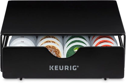 Keurig Coffee Pod Storage Drawer - Holds 24 K-Cup Pods | Slim Design, Black, 9.2 x 3.3 x 12.2 Inches