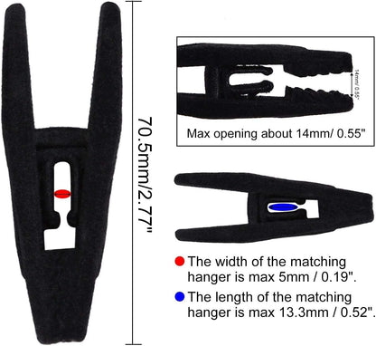 Skiennix Velvet Hanger Clips - 20 Pack Strong Clips for Skirts & Pants | Black Color